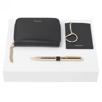 Personalise Set Nina Ricci Noir (ballpoint Pen, Card Holder & Notebook Cover) - Custom Eco Friendly Gifts Online