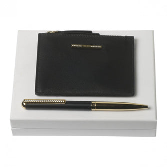 Personalise Set Barrette Noir (ballpoint Pen & Key Ring) - Custom Eco Friendly Gifts Online