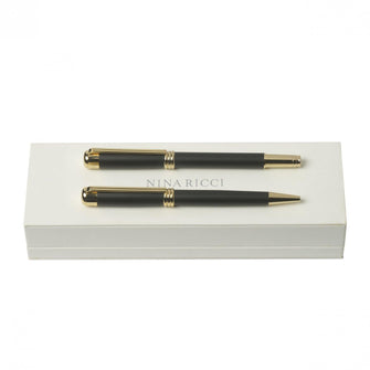 Personalise Set Boucle Noir (ballpoint Pen & Fountain Pen) - Custom Eco Friendly Gifts Online