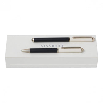 Personalise Set Reflet Marine & Lait (ballpoint Pen & Rollerball Pen) - Custom Eco Friendly Gifts Online