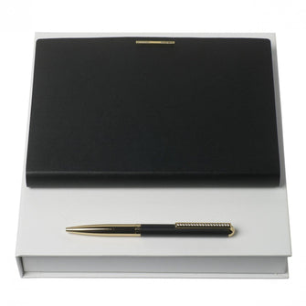 Personalise Set Barrette Noir (ballpoint Pen & Note Pad A5) - Custom Eco Friendly Gifts Online