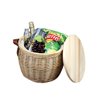 Personalise Wicker Basket with PU Strap with Logo | Eco Gifts