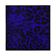 Personalise Silk Scarf Lina Bright Blue & Black - Custom Eco Friendly Gifts Online