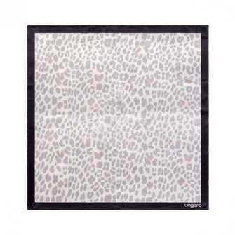 Personalise Silk Scarf Lã©opardo White grey - Custom Eco Friendly Gifts Online