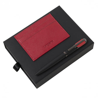 Personalise Set Cosmo Red (ballpoint Pen & Card Holder) - Custom Eco Friendly Gifts Online