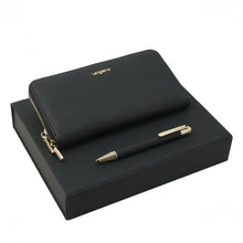 Personalise Set Aria Black (ballpoint Pen & Travel Purse) - Custom Eco Friendly Gifts Online