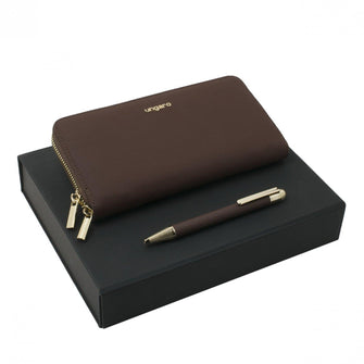 Personalise Set Aria Tan (ballpoint Pen & Travel Purse) - Custom Eco Friendly Gifts Online