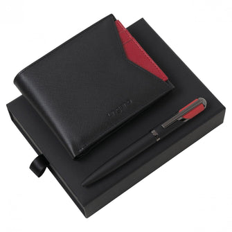 Personalise Set Cosmo Red (ballpoint Pen & Money Wallet) - Custom Eco Friendly Gifts Online
