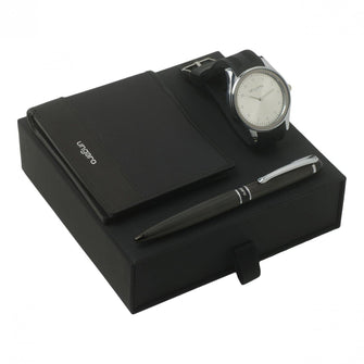 Personalise Set Ungaro Black (ballpoint Pen, Wallet & Watch) - Custom Eco Friendly Gifts Online