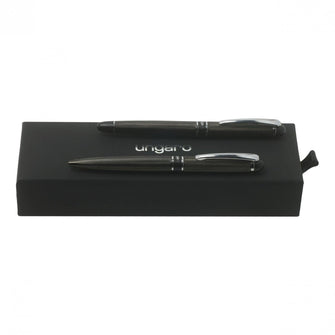 Personalise Set Uomo Black (ballpoint Pen & Rollerball Pen) - Custom Eco Friendly Gifts Online