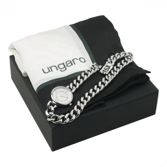 Personalise Set Ungaro Silver (watch & Silk Scarf) - Custom Eco Friendly Gifts Online