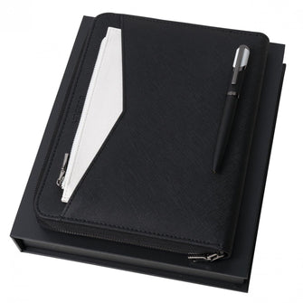 Personalise Set Cosmo White (ballpoint Pen & Conference Folder A5) - Custom Eco Friendly Gifts Online
