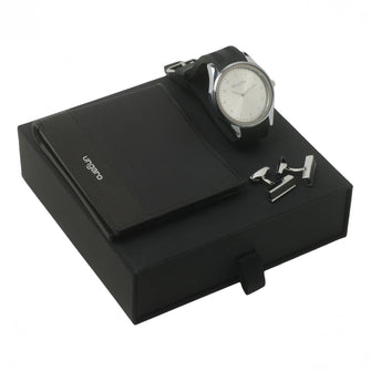 Personalise Set Ungaro Black (wallet, Watch & Cufflinks) - Custom Eco Friendly Gifts Online