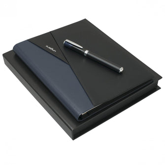 Personalise Set Lapo Dark Blue (rollerball Pen & Folder A5) - Custom Eco Friendly Gifts Online