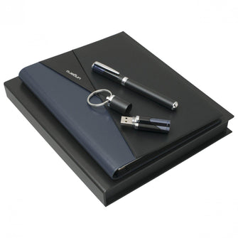 Personalise Set Lapo Dark Blue (rollerball Pen, Folder A5 & Usb Stick) - Custom Eco Friendly Gifts Online