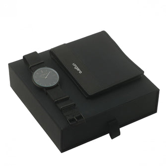 Personalise Set Uomo Black (wallet & Watch) - Custom Eco Friendly Gifts Online