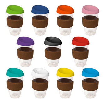Personalise 16oz/535ml Plastic Karma Kup With Cork Band Silicon Lid - Custom Eco Friendly Gifts Online